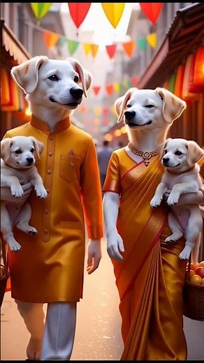 🐕 Anthropomorphic Dog Family in a Colorful Market Festive Animation Video #AnimatedStory