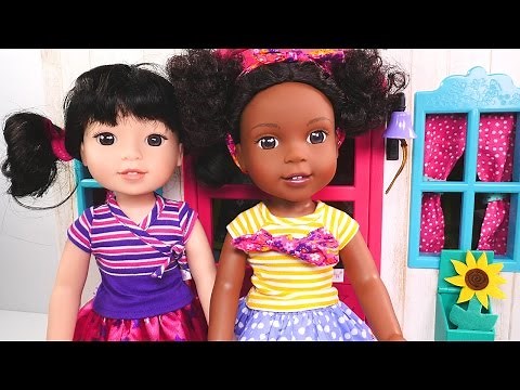 American Girl "Wellie Wishers" Doll Playhouse Real Doll Furniture and Clothes