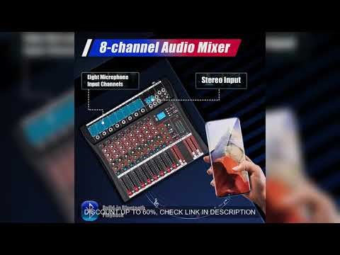 7/8-Channel Professioneller Mixer, Soundboard Konsole with Bluetooth USB PC Recording Input XLR Micr