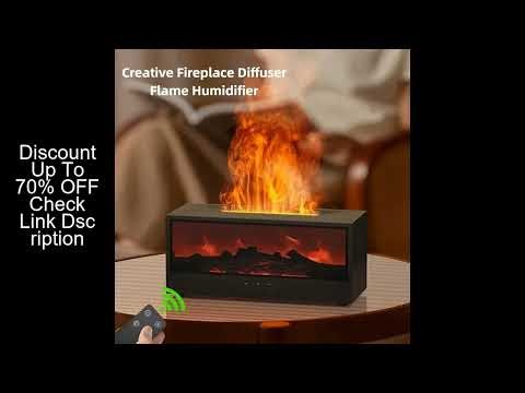 Simulated 3D flame aromatherapy machine, essential oil humidifier, color atmosphere lighting with re