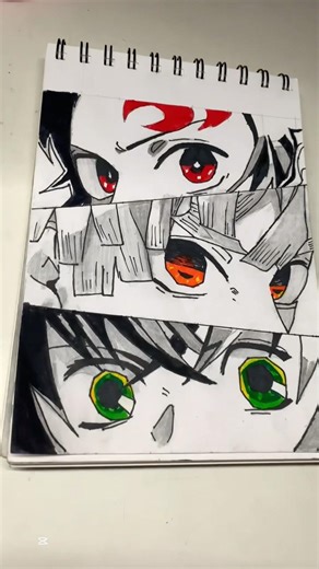 Tanjiro,Zenitsu,Inosuke eyes drawing🤯 #drawing #anime #demonslayer #tanjiro