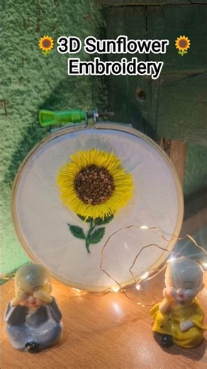 🌻3D Sunflower Embroidery Work By Hand 🌻#shorts