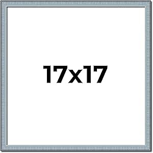 17x17 Frame Blue Scuffed Farm Board Solid Wood Picture Frame Width 0.75 Inches | Interior Depth 0.5 Inches | Kingsley Blue Frame with UV Acrylic, Foam Board Backing & Hanging Hardware