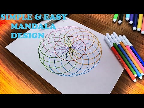 DRAWING SIMPLE GEOMETRIC MANDALA DESIGN WITH COMPASS