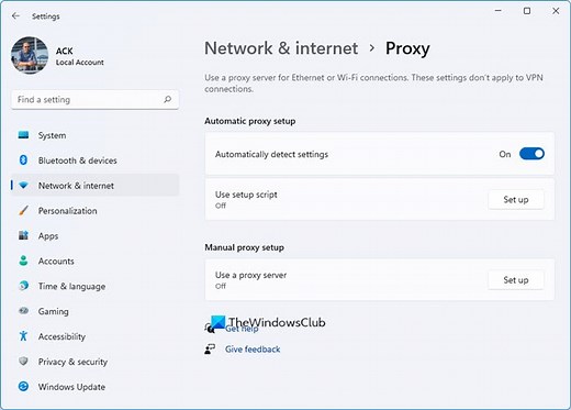 Disable Proxy or Prevent changing Proxy settings in Windows 11
