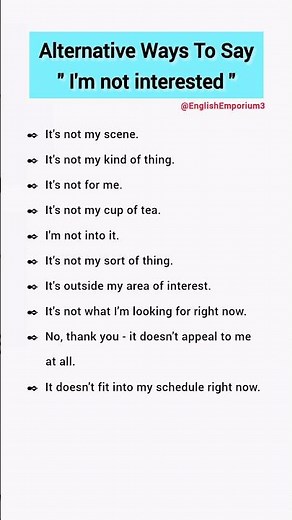 Other Ways To Say "I'm Not Interested" / Improve Your English ‪@EnglishEmporium3‬ #english #short