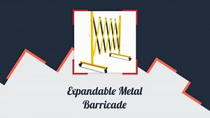 Industrial Expandable Metal Barricade 17 Feet, Yellow and Black Mobile Safety Barrier Gate, Retractable Traffic Fence with Casters, Folding Expandable Barricade for Road Construction, Garage