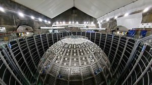 2.5M views · 6.2K reactions | The Jiangmen Underground Neutrino Observatory (JUNO), which is being built 700 meters below Jiangmen City in south China's Guangdong Province, has completed the installation of the equatorial layer of its core structure, a plexiglass spherical structure. China's next-generation neutrino detector is expected to be completed by the end of 2023 and put into use in 2024. | CGTN | Facebook