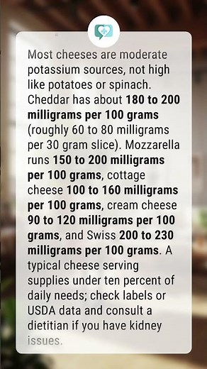 Is cheese high in potassium?