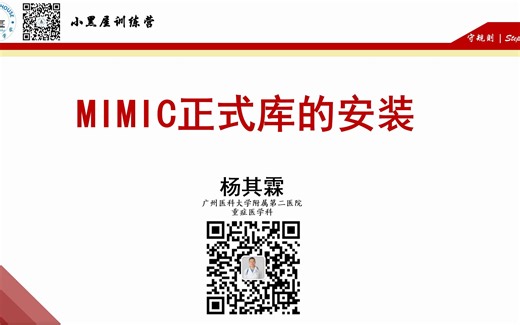 MIMIC数据库安装4-安装PPT演示