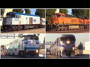 AMTRAK BNSF METROLINK Trains in Santa Fe Springs, CA (October 27th, 2017)