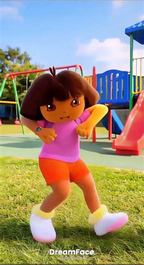 Dora dancing in the playground