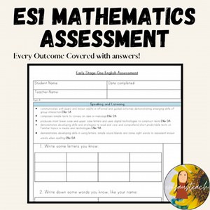 Entire Early Stage One ES1 Mathematics Assessment 2012 NSW Outcomes & Answers