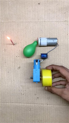 Powering & Blowing Balloons With Gear Motor Generating System