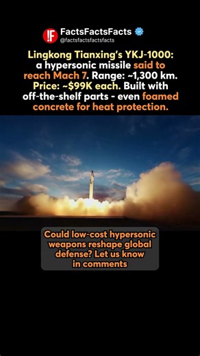 🇨🇳 China’s $99K Hypersonic Missile: Mach 7 on a Budget?