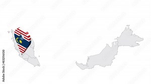 Video „Location Kuala Lumpur on map Malaysia. 3d Kuala Lumpur flag map marker location pin. Map of Malaysia showing different parts. Animated map States of Malaysia. 4K. Video“ ze služby Stock