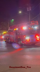 @brewster_fire_department_ny Ladder 11-5-1 utility 11-8-4 and @mt_kisco_fd Engine 105 leaving @katonahfd fire department parade | Downtowndomfire