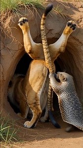 pangolin vs lion: The Tail whip Showdown #wildlife #funny #animals