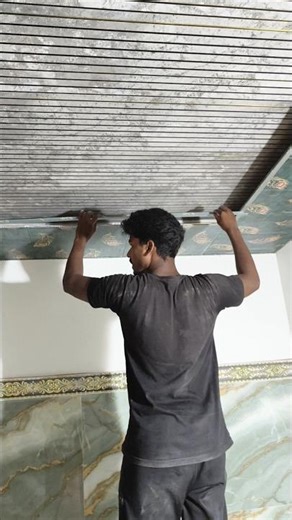 PVC Ceiling Work 🔥 | False Ceiling Installation #Shorts