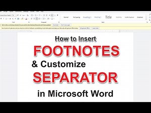 How to Insert Footnote in MS Word and Change Separator Line in MS Word