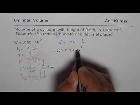 How to Find Radius of a Cylinder from Given Volume and Height