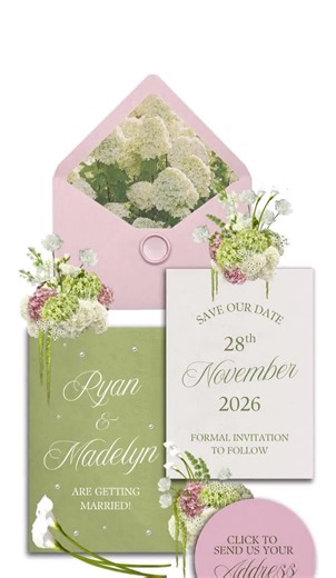 Pink & Green Save the Date Website With Rsvp/details: Canva Digital Invitation Template (digital Download) - Etsy New Zealand