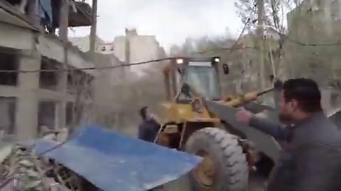 Street sweepers from the Tehran municipality working hard to clean up the debris from recent strikes and keep the city clean and livable