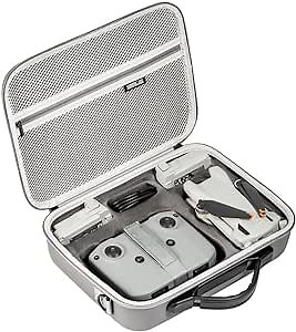 Mini 3 Case - Hard Travel Case for DJI Mini 3 Pro Drone, Waterproof PU Leather Shoulder Bag with Accessory Storage