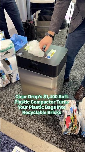 Clear Drop’s $1,400 Soft Plastic Compactor Turns Plastic Bags Into Recyclable Bricks ♻️