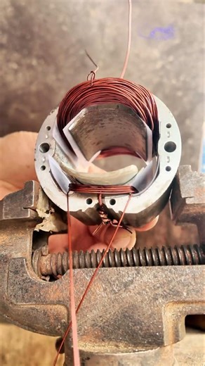 How to wind a stator by hand #shorts #repair #diy #statorwinding #rotorwinding