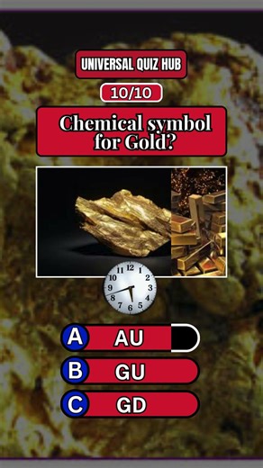 Chemistry Quiz: What's the Element Symbol for Gold? 🧪🤓 #shorts