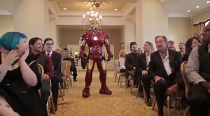 Surprised Iron Man Batman and Ninjas during a wedding