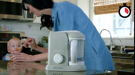 BEABA Babycook Solo 4 in 1 Baby Food Maker, Baby Food Processor Steamer and Blender, 4.5 cups, Cook at Home, Dishwasher Safe, Latte Mint