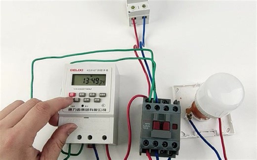 时控+CJX2S接触器220V 接线视频
