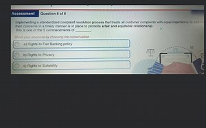 AssessmentQuestion 2 of 8Implementing a standardized complain... | Filo