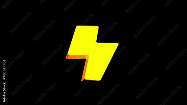 lightning bolt icon 3d isolated, Lightning Bolt 3D, power charge sign icon 3D, Realistic 3D flash icons