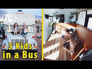 Family Downsizes to a School Bus Home to Live on the Road