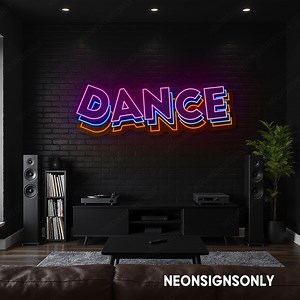 DANCE Led Neon Sign, Personalized Dance Led Light Outline, Colorful Dance Word Neon Light up Dance Studio Bar Party Wall Led Decor - Etsy