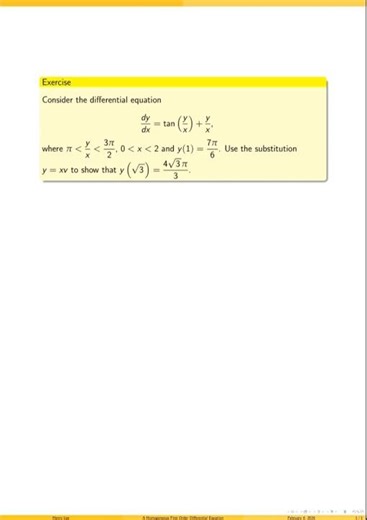 A First Order Differential Equation #math
