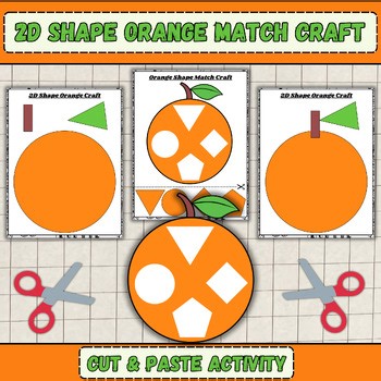 2D Shape Orange Match Craft | Shape Recognition Activity | Cut & Paste Math