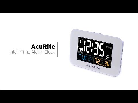 AcuRite 13041RM Intelli-Time Alarm Clock with Temperature & USB Charger