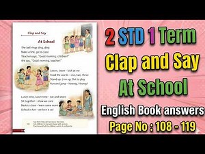 2 STD | 4. At school | TERM 1| English book back answers | Page 108 - 119