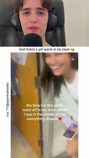 Fire alarm goes off during shower😭