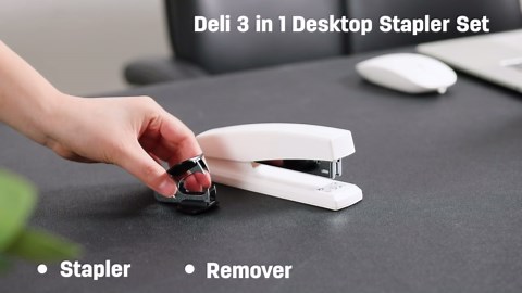Deli Stapler, Desktop Stapler, Office Stapler, 20 Sheet Capacity, Includes 1000 Staples and Staple Remover, Black