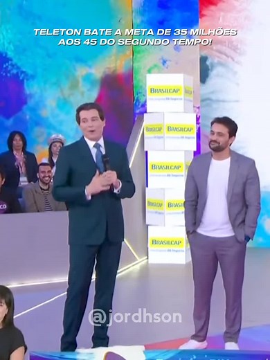 QUASE 2 HORAS DA MANHÃ E O TELETON POR POUCO NÃO BATIA A META DE 35 MILHÕES DE REAIS, MAS COM OS ÚLTIMOS CHEQUES E AS DOAÇÕES QUE FORAM MAIS DO QUE ERAM ESPERADAS, O TELETON ALCANÇOU A META! SILVÃO TA ORGULHOSO LÁ EM CIMA, VIVA A AACD, VIVA O TELETON 🥹❤️ #teleton #aacd #sbt #foryou #fy