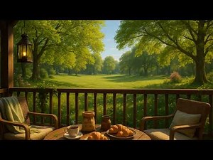 Cozy Spring Porch Ambience - Smooth Jazz Music on a Spring Day for Relax