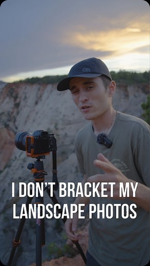 Austin James Jackson | Landscape Photography Tips and Tricks on Instagram: "You don’t need to use HDR/exposure bracketing if you shoot on a higher-end Sony or Nikon mirrorless... These new sensors have enough dynamic range that you should be able to capture all the data you need in a single image. If you can’t, it isn’t going to look realistic anyway when you do an HDR. Simply expose for the highlights (meaning make your image as bright as possible without blowing out the highlights) and then br