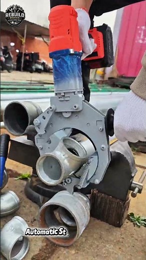 Powerful Pipe Threading Machine Process 🔧 #tools #machine #usa