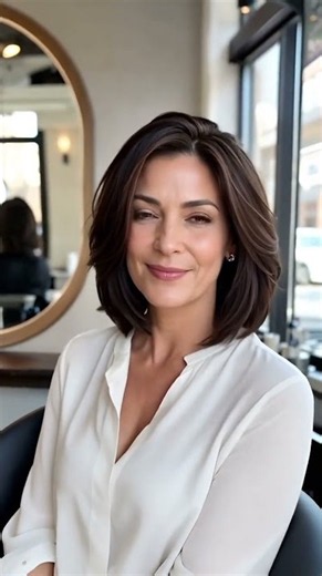 ✂️ **Elegant Brunette Bob with Soft Face-Framing Layers** ✂️