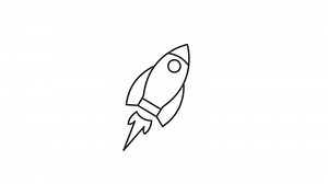 outline rocket icon animation motion graphic